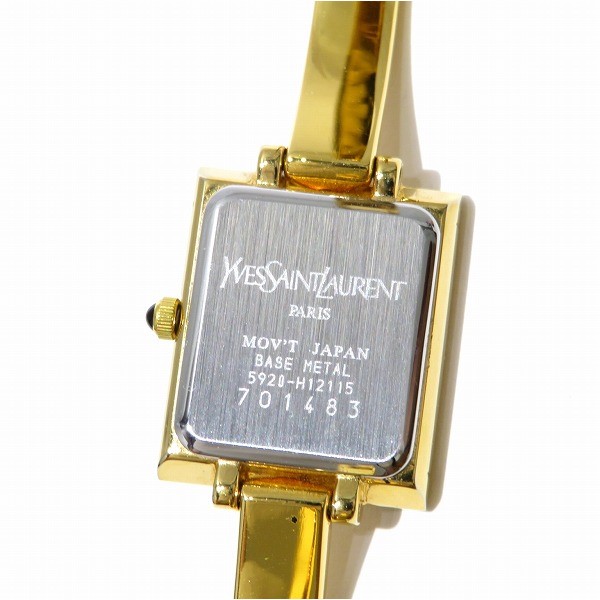 ✨極美品✨イヴサンローラン バングル 腕時計 5920 シェル文字盤 ゴールド