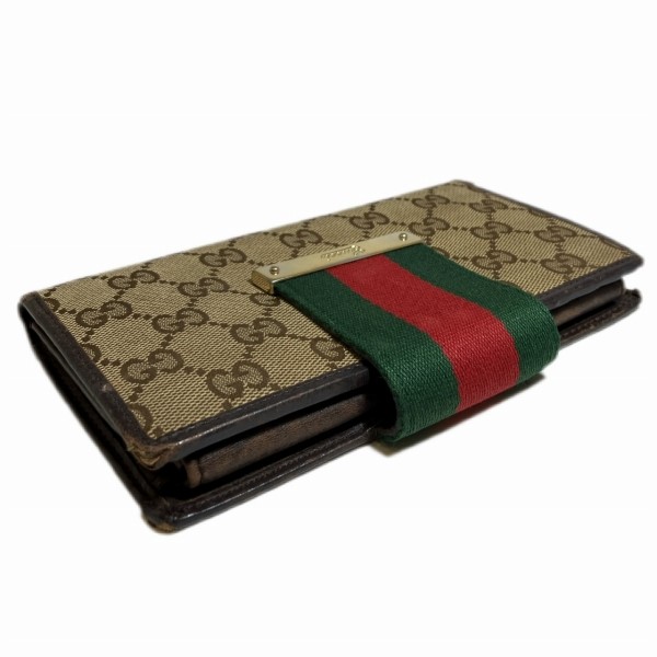 グッチ GUCCI シェリーライン 181668 長財布 2つ折り財布 レディース 【中古】｜激安アクセサリー通販のワンダープライス