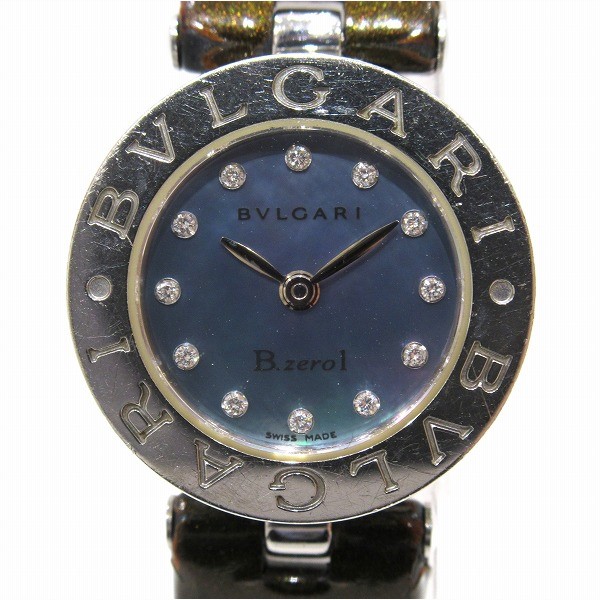 ブルガリ BVLGARI ビーゼロワン ブルーシェル 12Pダイヤ クォーツ