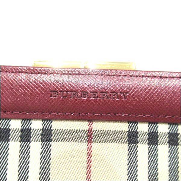 25%OFF】バーバリー Burberry ノバチェック ボルドー がま口 財布 2つ折り財布 レディース  【中古】｜激安アクセサリー通販のワンダープライス