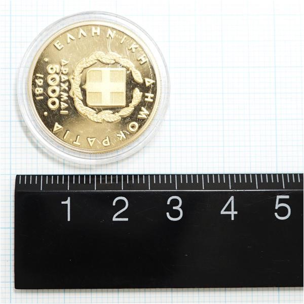 ギリシャ 5000ドラクマ コイン 金貨 K21.6YG 証明書 総重量約12.5g 
