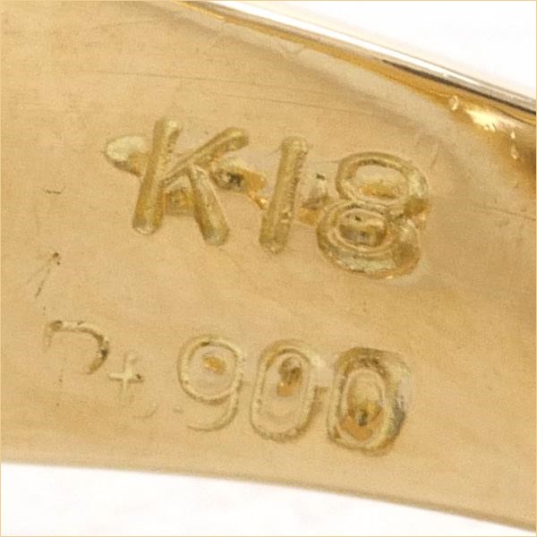 本物保証得価K18YG リング 指輪 14号 ダイヤ 総重量約4.9g 中古 美品 送料無料☆0202 イエローゴールド台