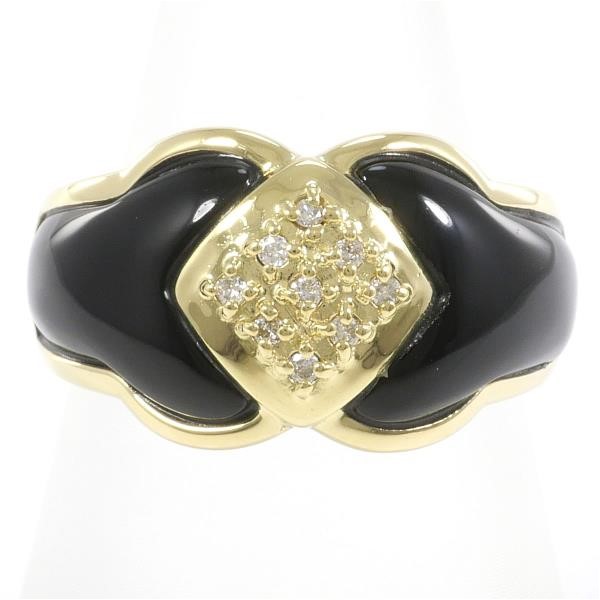 ジュエリーショップレインボーK18　天然オニキスリング　ダイヤモンド　サイズ11.8号　18金　6.2g