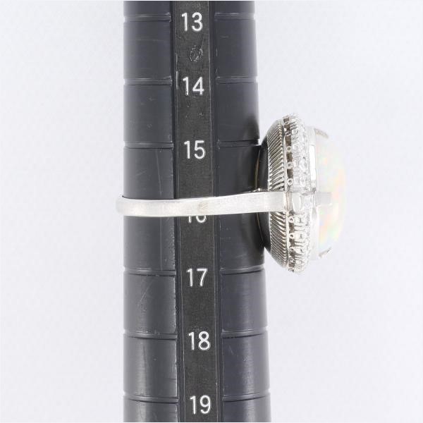 Pm850 リング 指輪 16号 オパール 7.05 ダイヤ 0.60 カード鑑別書 総 