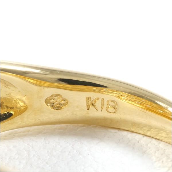 男女兼用K18YG リング 指輪 18号 ダイヤ 0.06 総重量約7.1g 中古 美品 送料無料☆0204 イエローゴールド台