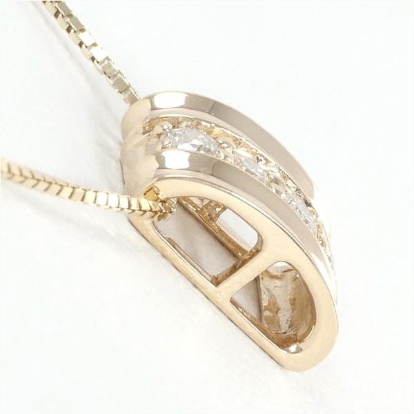 【特価NEW】K10YG ネックレス ダイヤ 0.12 総重量約1.8g 約40cm 中古 美品 送料無料☆0315 イエローゴールド