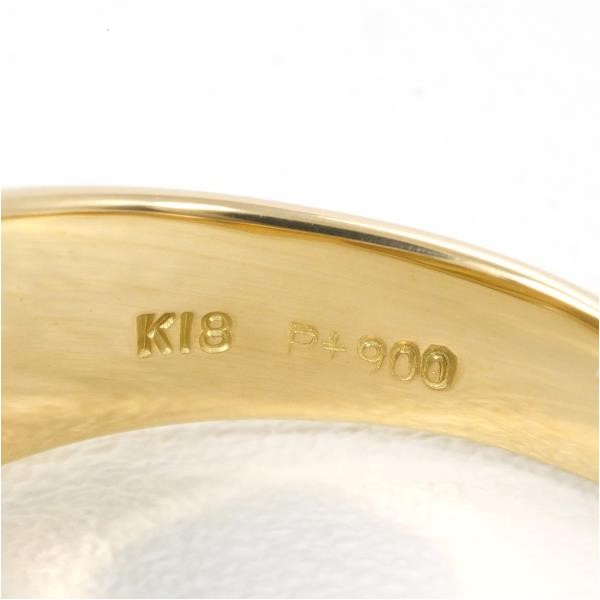 PT900 プラチナ K18YG リング 指輪 12.5号 ダイヤ 0.24 カード鑑別書 