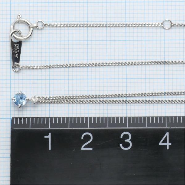 20%OFF】PT900 プラチナ PT850 ネックレス ブルートパーズ ダイヤ 0.02 総重量約2.2g 約41cm ｜激安アクセサリー通販のワンダープライス