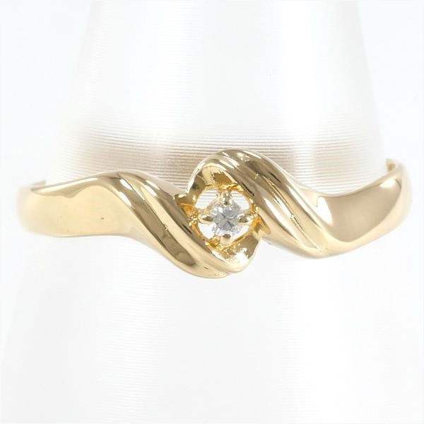 K18 ダイヤモンド デザインリング 18金 指輪 12号 Y02576 - アクセサリー