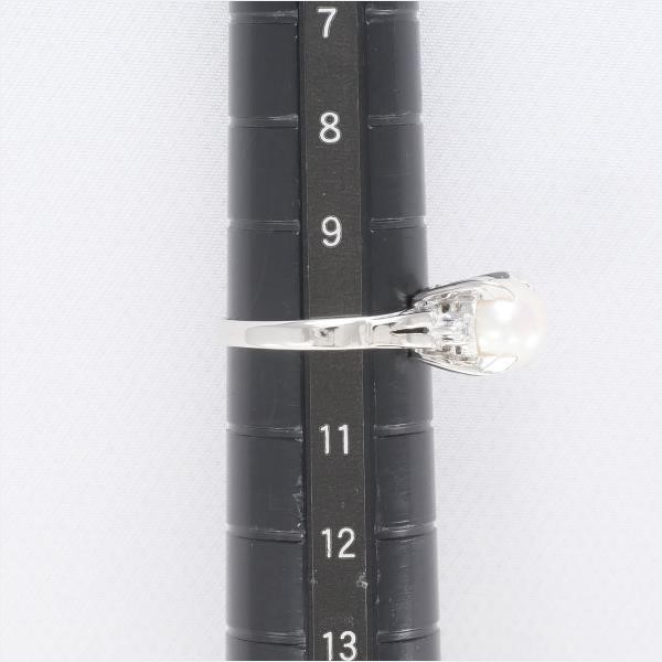PT850 プラチナ リング 指輪 10号 パール約7mm ダイヤ 総重量約4.0g 