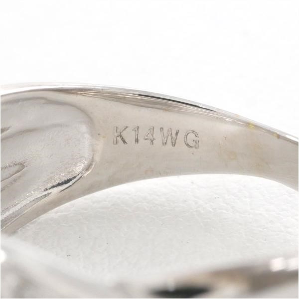 【100%新品低価】K14WG リング 指輪 8号 ダイヤ 総重量約2.6g 中古 美品 送料無料☆0315 ホワイトゴールド台