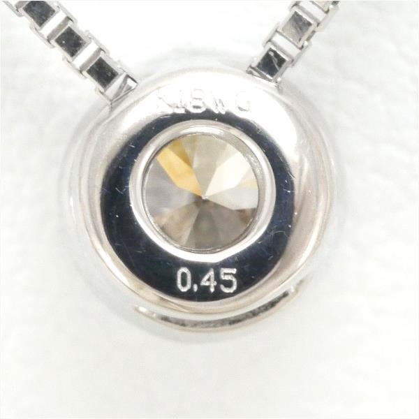 K18 18金 WG ホワイトゴールド ネックレス ブラウンダイヤ 0.45 SI1
