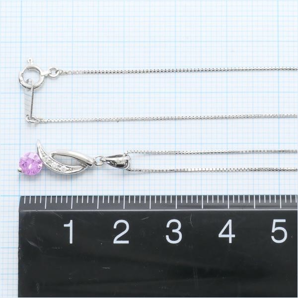 10%OFF】PT900 プラチナ PT850 ネックレス ピンクサファイア 0.393 ダイヤ 総重量約3.8g  約50cm｜激安アクセサリー通販のワンダープライス