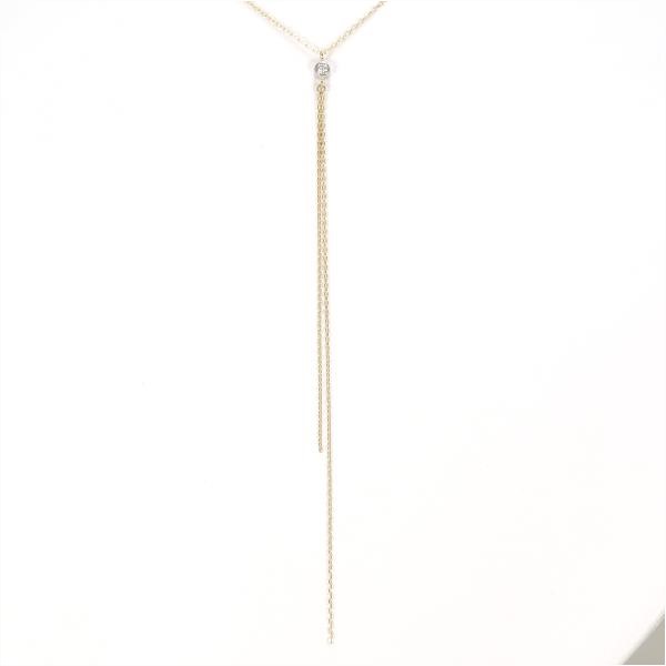 【5%LIHUA Pt900 K10YG ネックレス ダイヤ 0.02 総重量約1.0g 約44cm