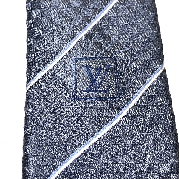 10%OFF】ルイヴィトン Louis Vuitton グレー系 シルク ブランド小物 ネクタイ メンズ  【中古】｜激安アクセサリー通販のワンダープライス