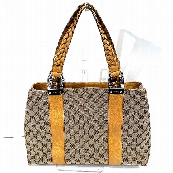 5%OFF】グッチ GUCCI バンブー 232947 GGキャンバス バッグ トートバッグ レディース  【中古】｜激安アクセサリー通販のワンダープライス