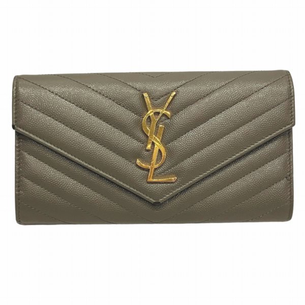 5%OFF】イヴ・サンローラン 372264 YSL Vステッチ 長財布 レディース 【中古】｜激安アクセサリー通販のワンダープライス