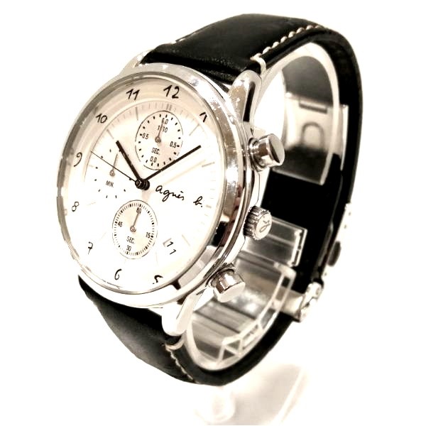 アニエスベー クロノグラフ VD57-00A0 クォーツ 時計 腕時計 メンズ 