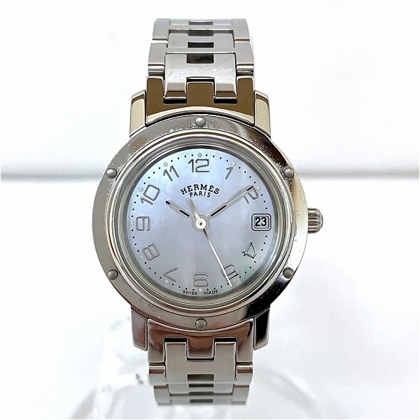 HERMES エルメス CL4.210 クリッパー シェル文字盤 腕時計 正規品腕時計