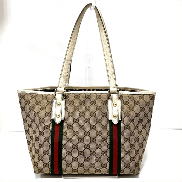 10%OFF】グッチ GUCCI シェリーライン 137396 GGキャンバス チャーム付き バッグ トートバッグ レディース  【中古】｜激安アクセサリー通販のワンダープライス