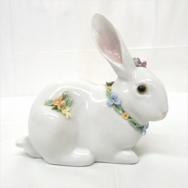 30%OFF】リヤドロ 06098 花飾りの白ウサギ2 ポーセリンアート ブランド