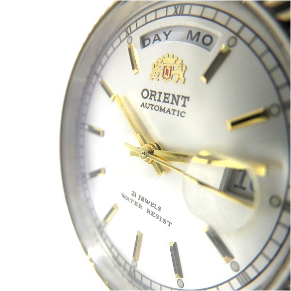 [良品] Orient White Dial Day ＆ Date 自動44mm