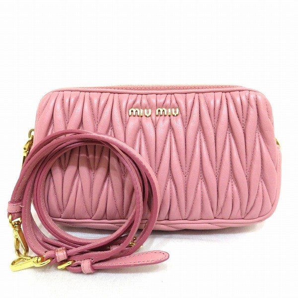 【正規品】miumiu マテラッセポーチ　ミニクラッチバッグ