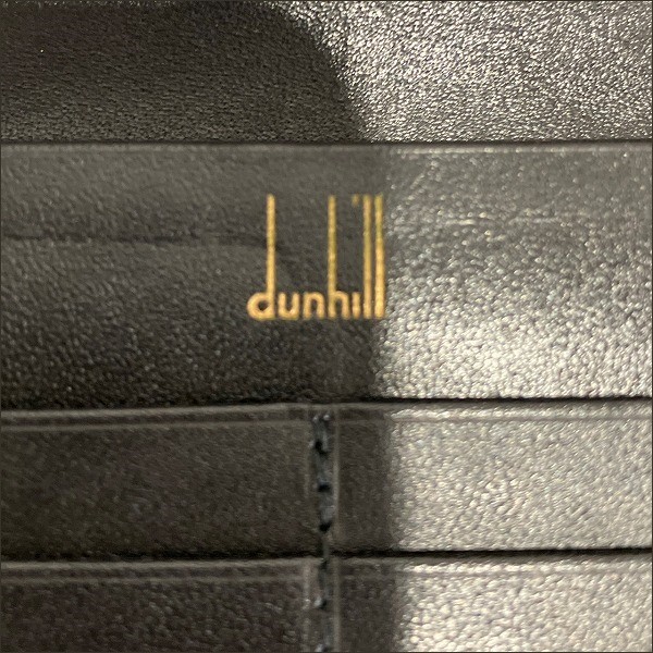 ドンドン見直し】極美品○Dunhill ダンヒル レザー ロゴ入り 味わい深い ラウンドダブルジップ ボードン