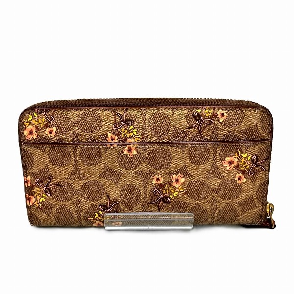 5%OFF】コーチ COACH シグネチャー 67245 花柄 ラウンドファスナー 長財布 レディース 【中古】｜激安アクセサリー通販のワンダープライス