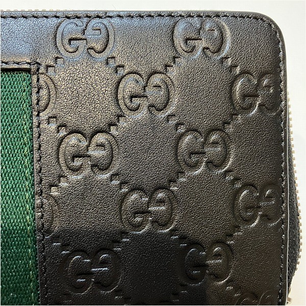 グッチ GUCCI グッチシマ ニューウェブ 408831 ラウンドジップ 長財布 メンズ 【中古】｜激安アクセサリー通販のワンダープライス