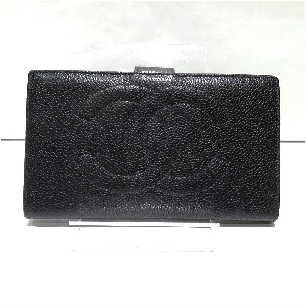 シャネル CHANEL ココマーク キャビアスキン がま口 財布 長財布 二つ折り財布 レディース 【中古】｜激安アクセサリー通販のワンダープライス