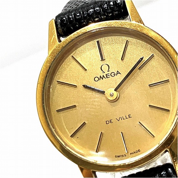 10%OFF】オメガ デビル 手巻き ゴールド文字盤 時計 腕時計 レディース
