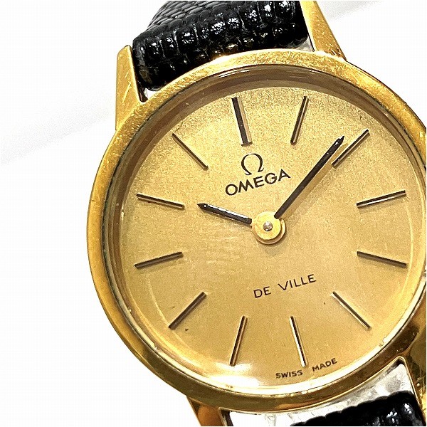 品多く OMEGA／DEVILLE／GOLD／オメガレディース手巻き腕時計 時計