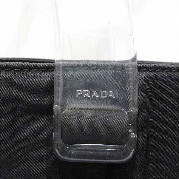 プラダ PRADA ナイロン クリアハンドル バッグ ハンドバッグ