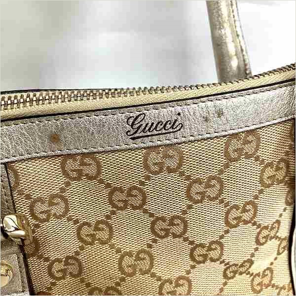 グッチ GUCCI GG柄 130942 ベージュ×ゴールド バッグ ハンドバッグ レディース 【中古】｜激安アクセサリー通販のワンダープライス