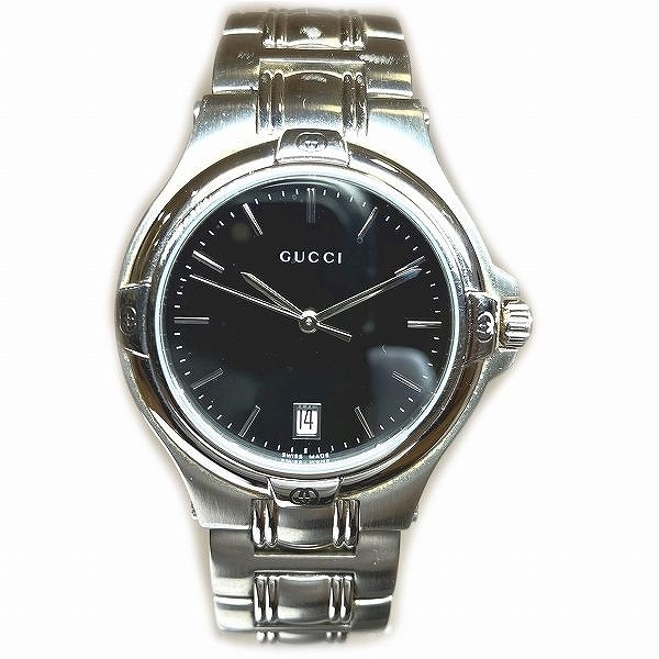 グッチ GUCCI 9040M クォーツ ブラック文字盤 時計 腕時計 メンズ 【中古】｜激安アクセサリー通販のワンダープライス